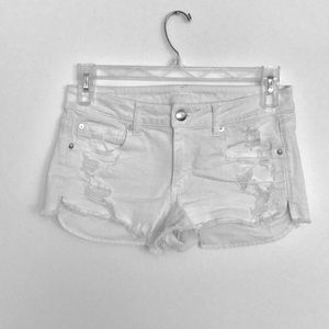 White AEO Denim Shorts